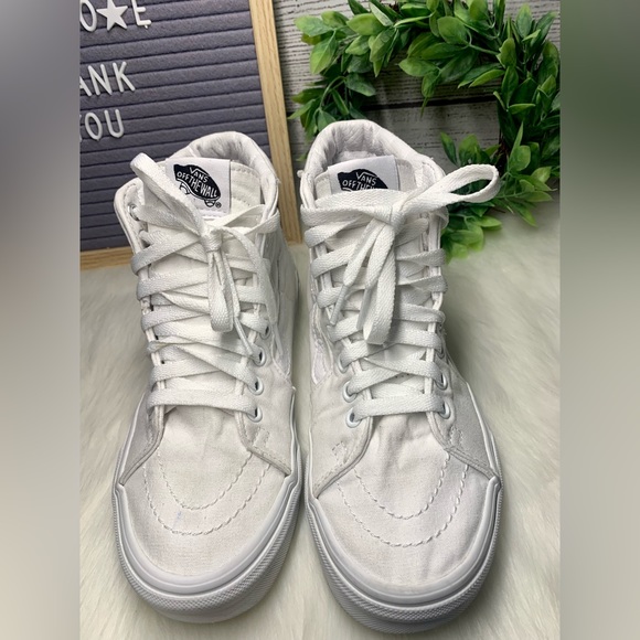 VANS Canvas Sk8-Hi True White Shoes size 7 high top - Picture 2 of 10